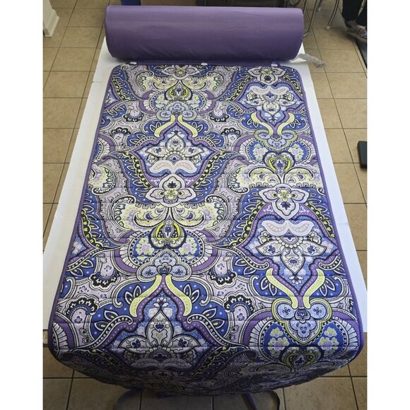 Laura Ashley Yoga Beach Camping Seaside Padded Mat  Purple Paisley Print 68 x 25 - Picture 1 of 8